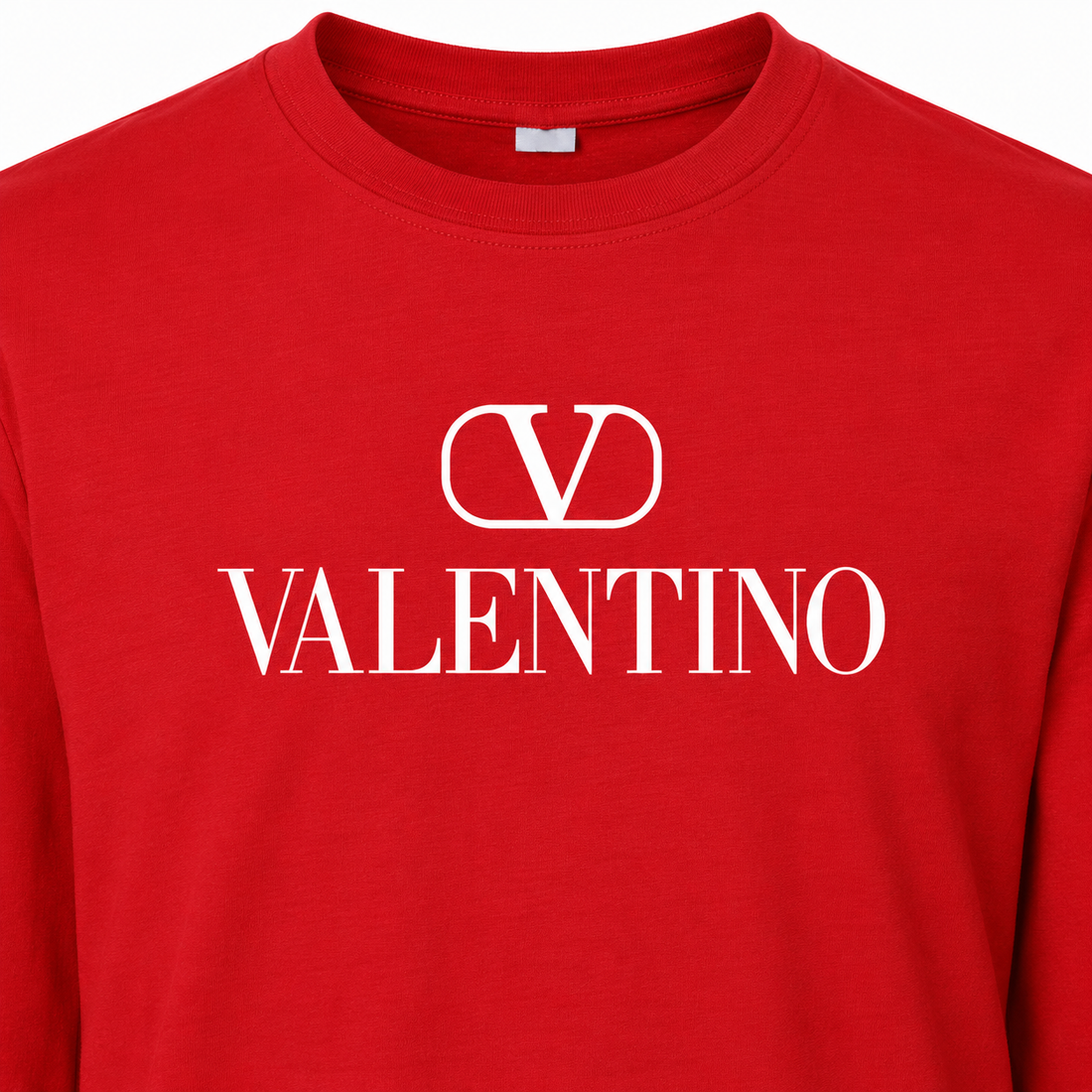 Men's Valentino Cotton Long Sleeve T-Shirt | Color: Red | View 4