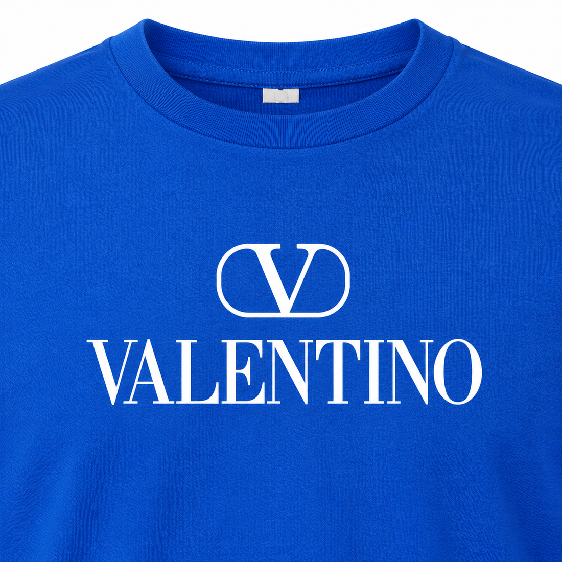 Men's Valentino Cotton Long Sleeve T-Shirt | Color: Royal Blue | View 4