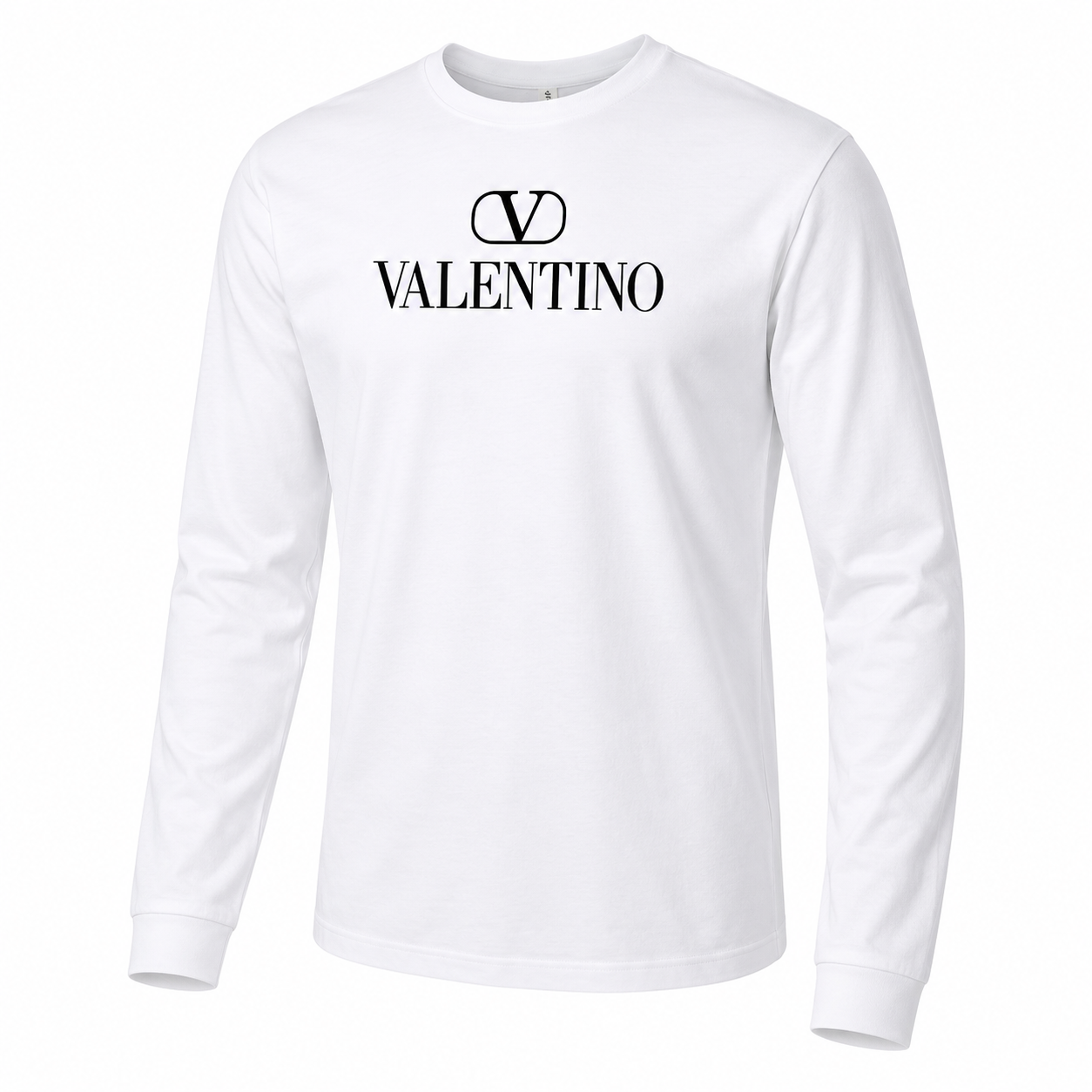 Men's Valentino Cotton Long Sleeve T-Shirt | Color: White | View 2
