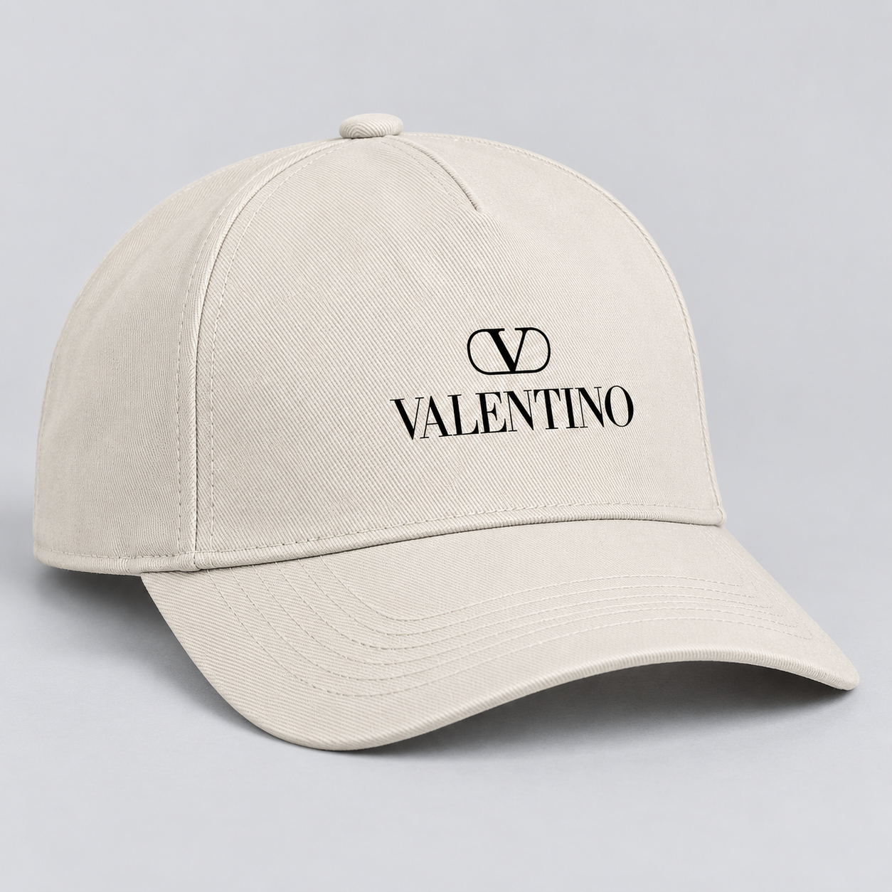 Valentino Dad Baseball Cap Hat | Color: Beige | View 2