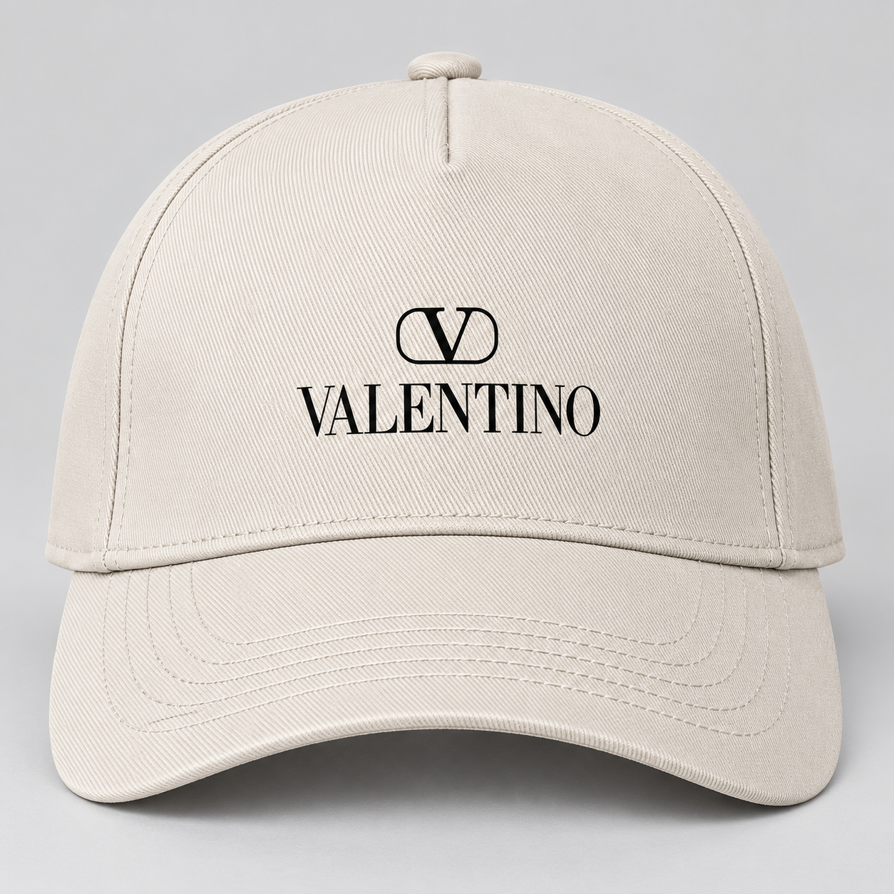 Valentino Dad Baseball Cap Hat | Color: Beige | View 4