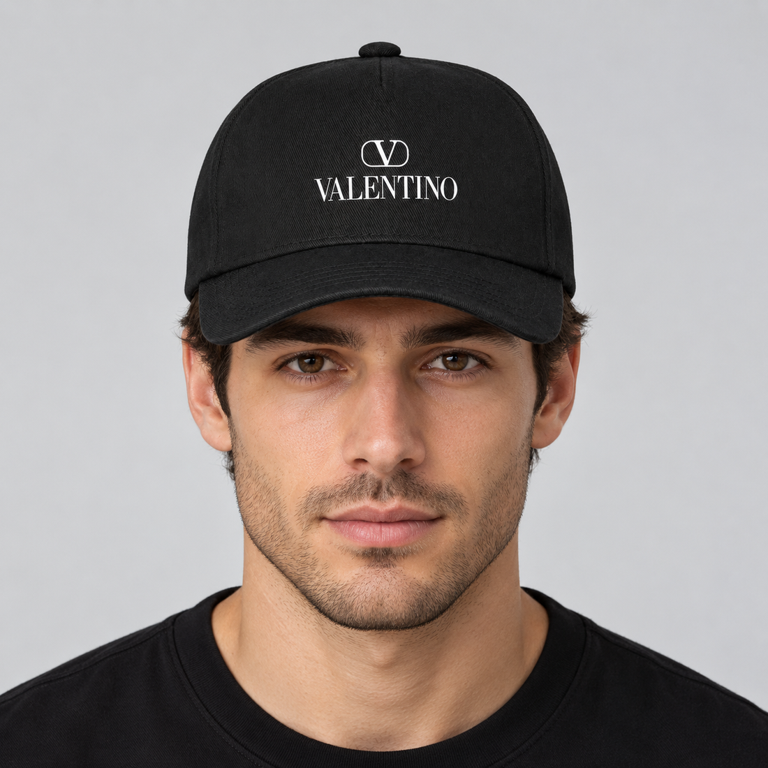 Valentino Dad Baseball Cap Hat | Color: Black | View 3