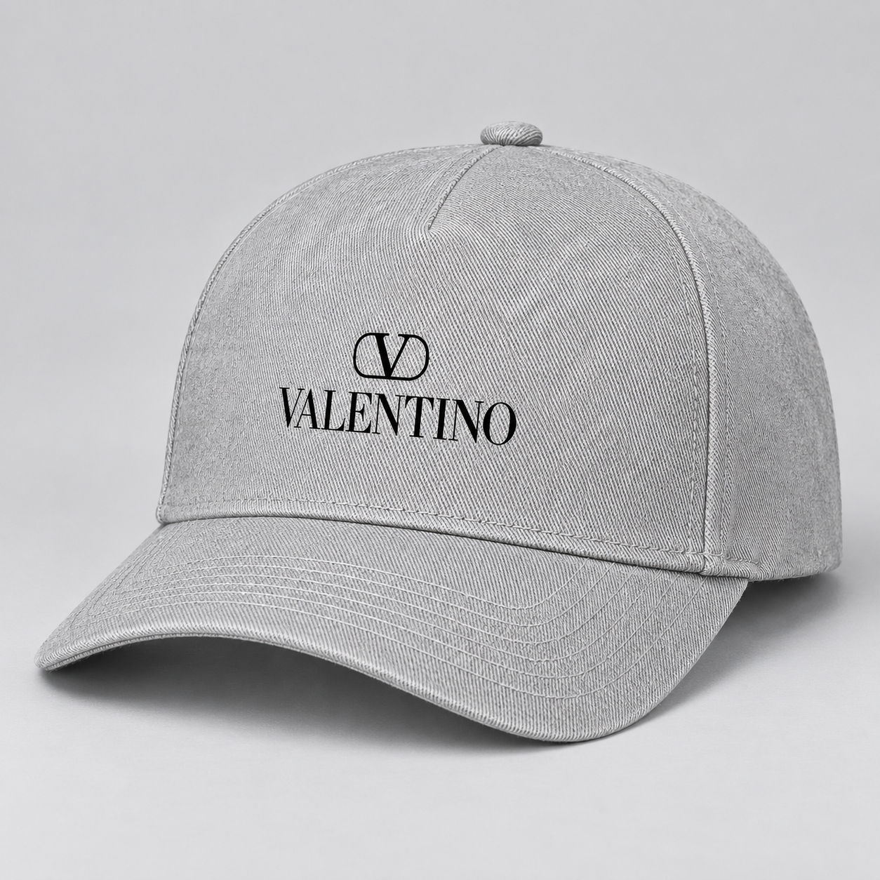 Valentino Dad Baseball Cap Hat | Color: Grey | View 1