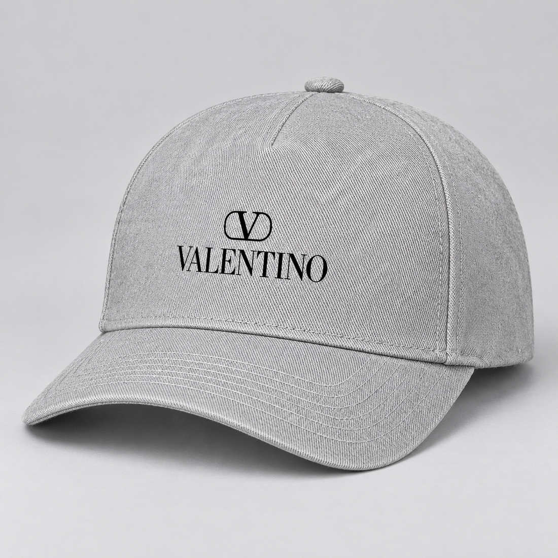 Valentino Dad Baseball Cap Hat | Color: Grey | View 1