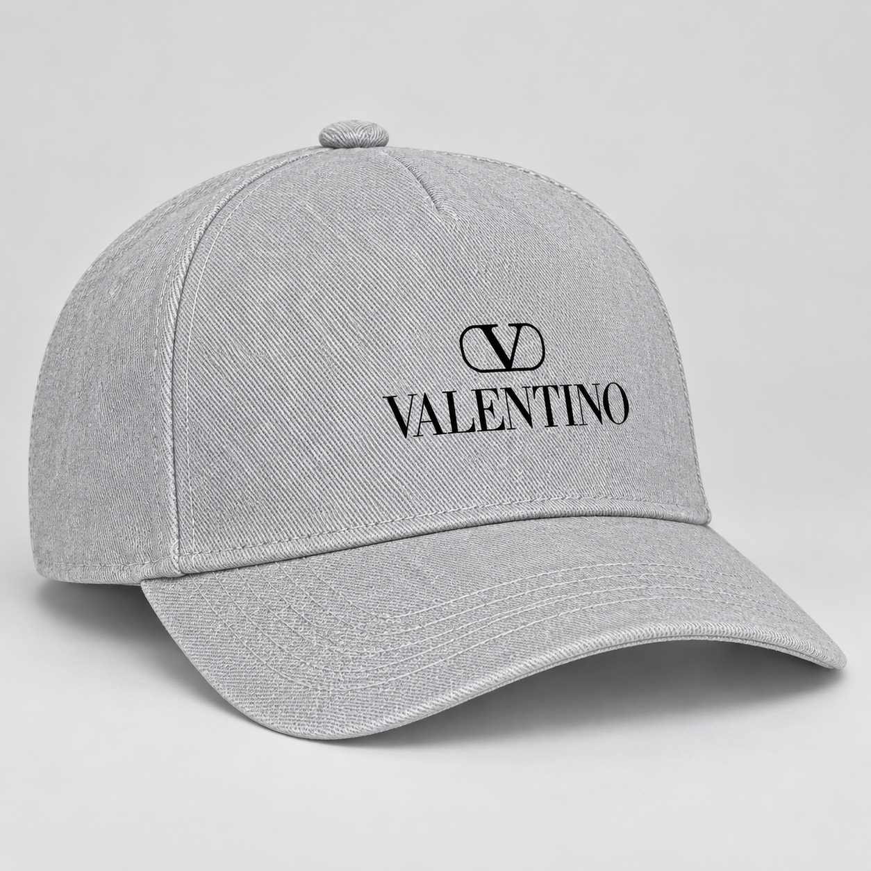 Valentino Dad Baseball Cap Hat | Color: Grey | View 2