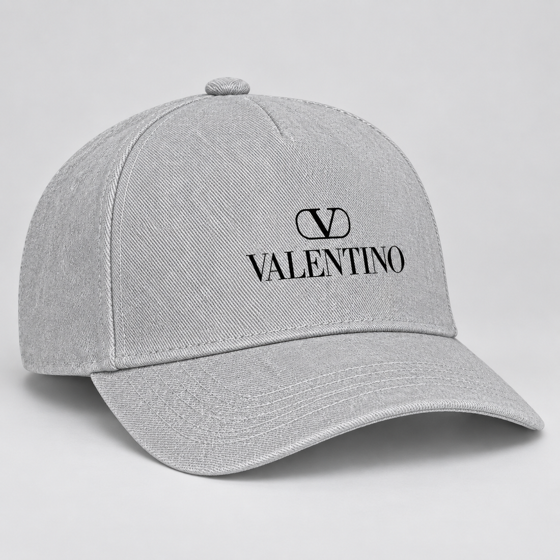 Valentino Dad Baseball Cap Hat | Color: Grey | View 2