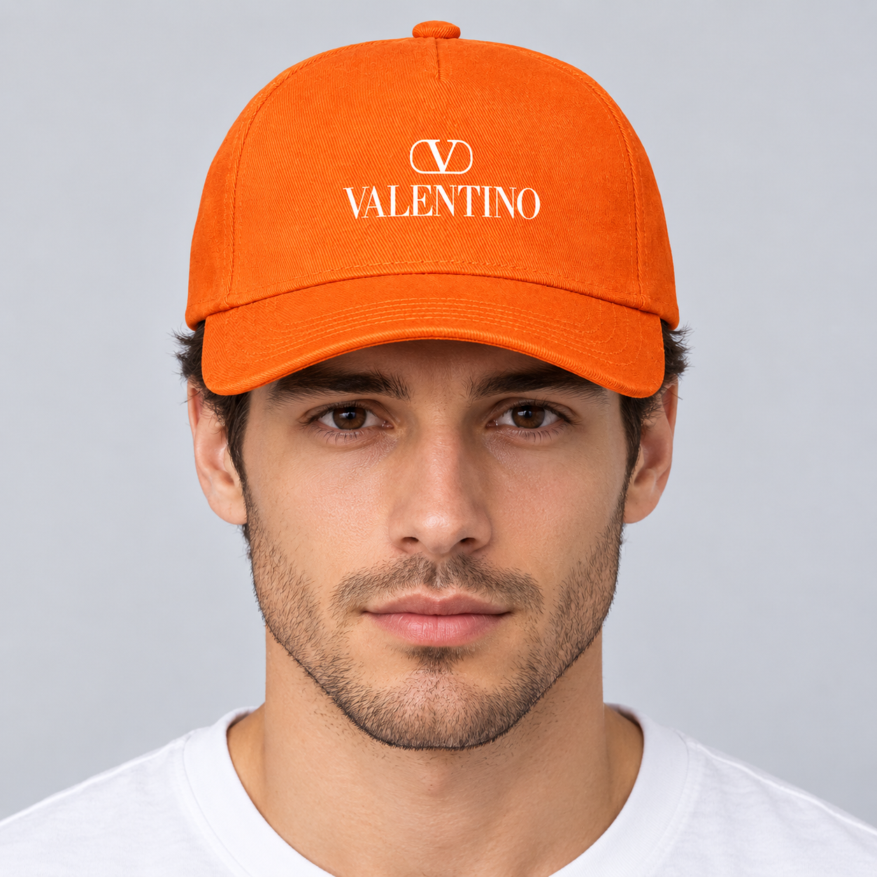 Valentino Dad Baseball Cap Hat | Color: Orange | View 3