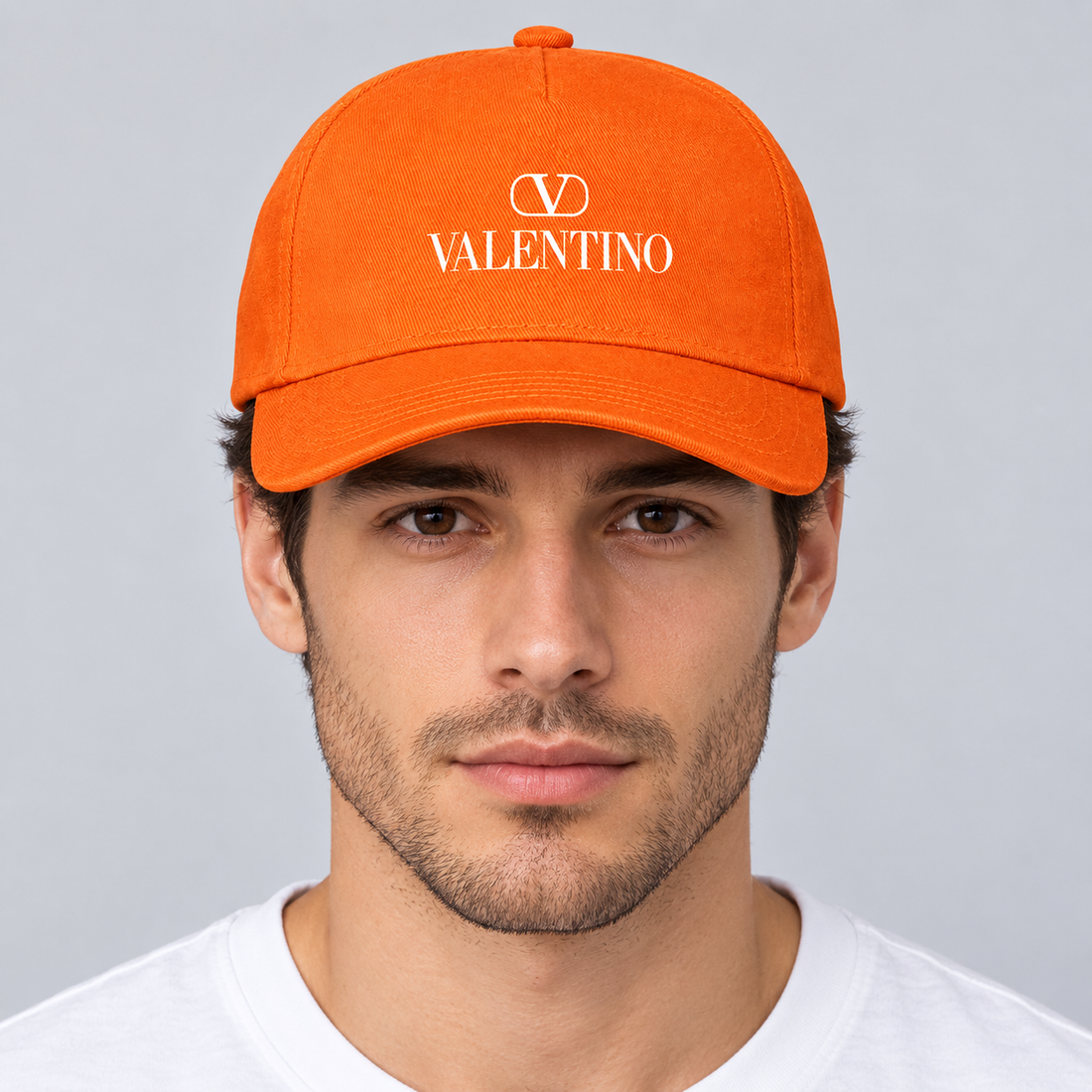 Valentino Dad Baseball Cap Hat | Color: Orange | View 3