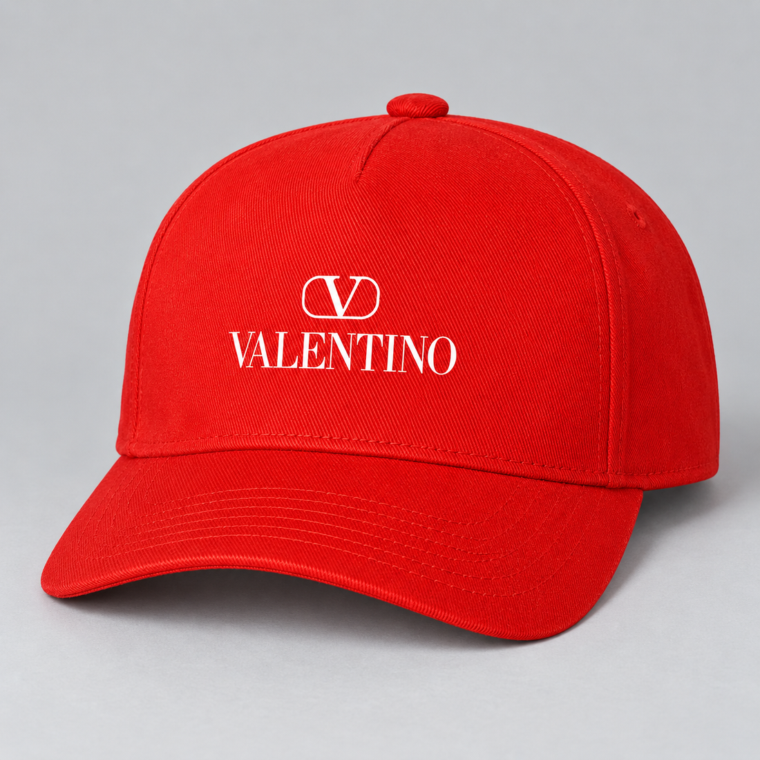 Valentino Dad Baseball Cap Hat | Color: Red | View 1