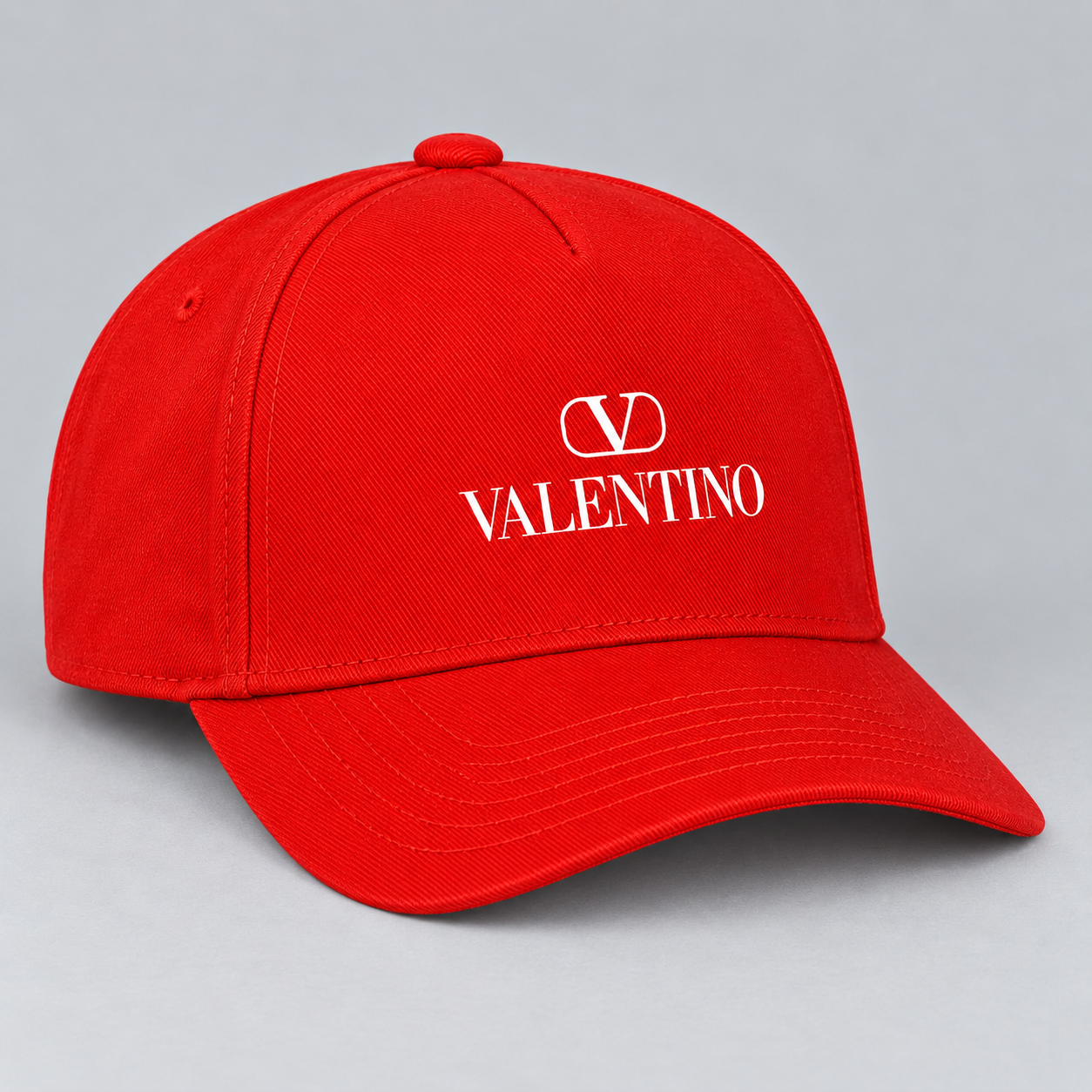 Valentino Dad Baseball Cap Hat | Color: Red | View 2