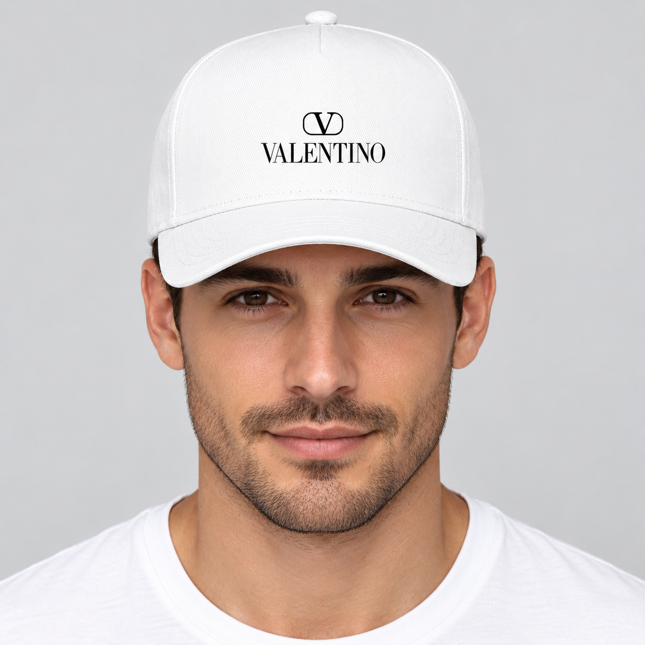 Valentino Dad Baseball Cap Hat | Color: White | View 3