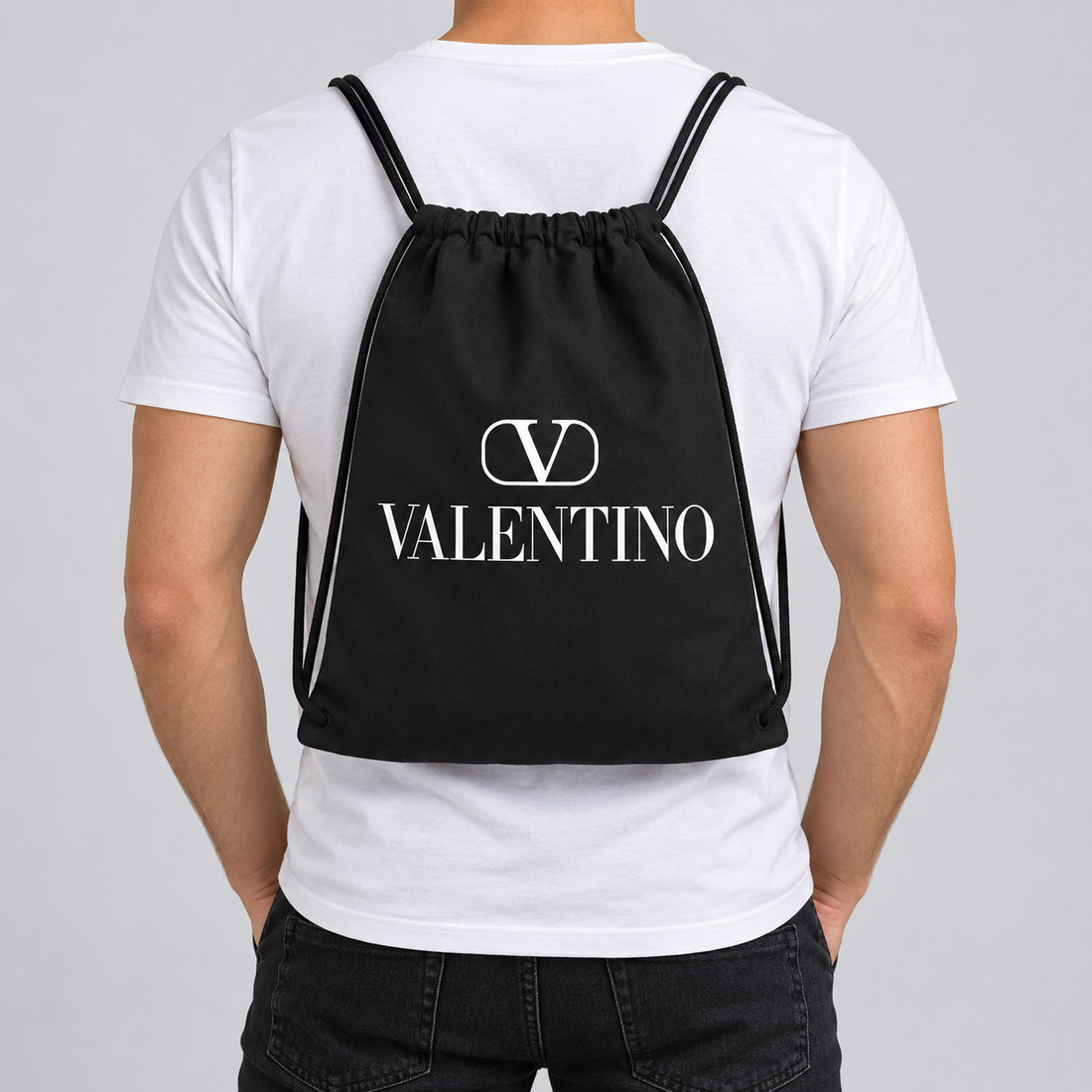 Valentino Drawstring Bag | Color: Black | View 3