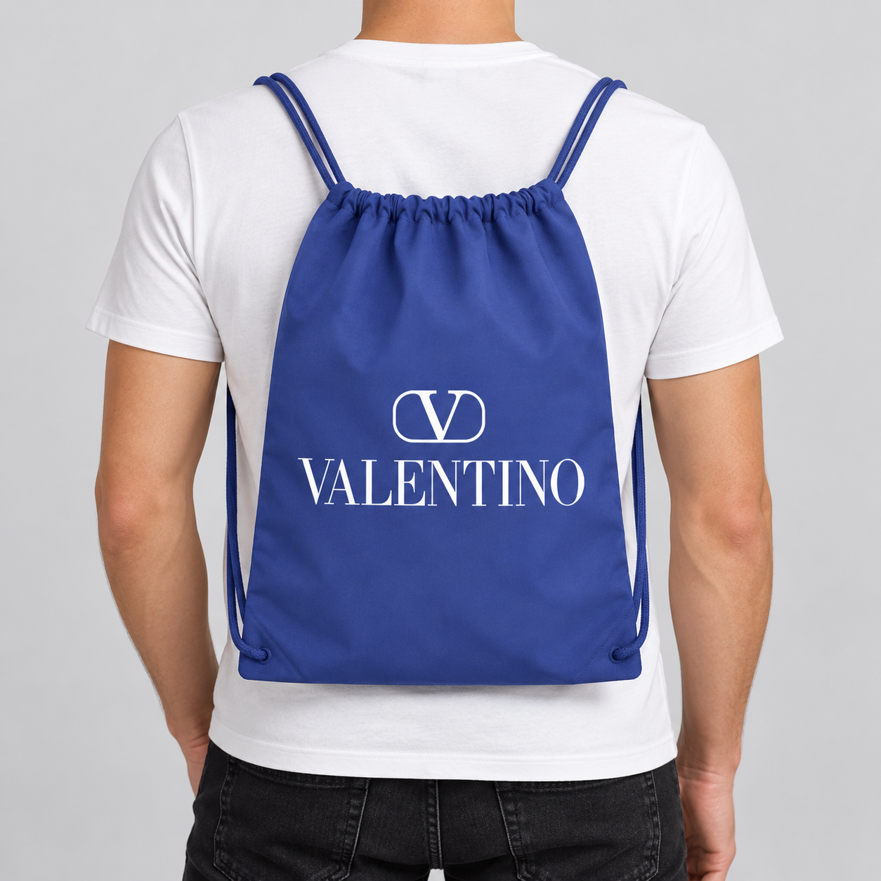 Valentino Drawstring Bag | Color: Blue | View 3