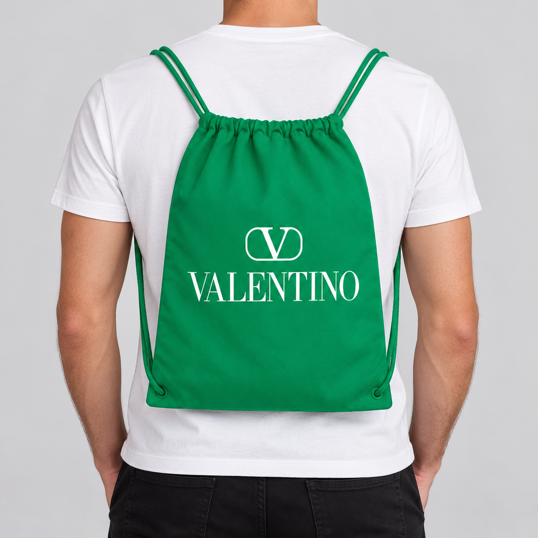 Valentino Drawstring Bag | Color: Green | View 3