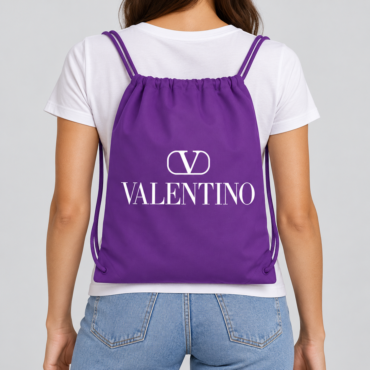 Valentino Drawstring Bag | Color: Purple | View 3