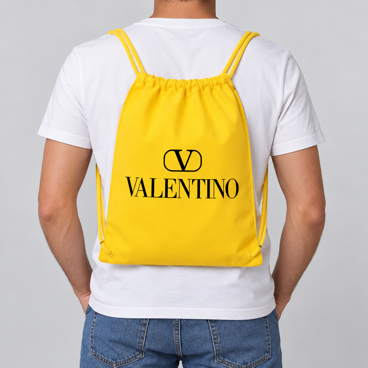 Valentino Drawstring Bag | Color: Yellow | View 3