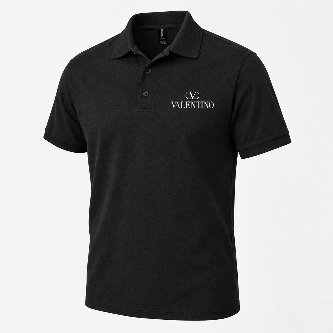 Men's Valentino Dry Blend Polo | Color: Black | View 5