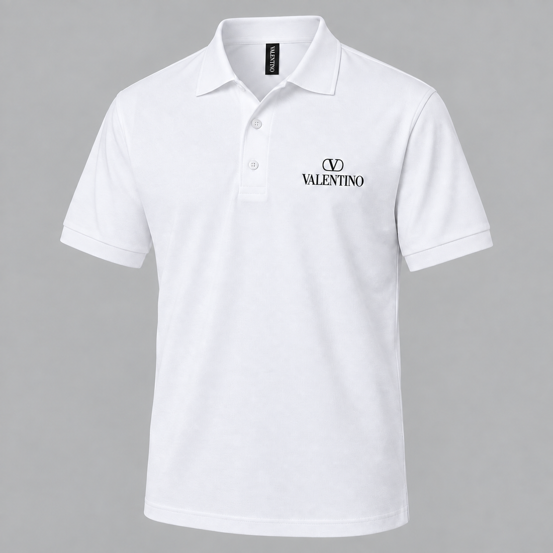 Men's Valentino Dry Blend Polo | Color: White | View 5