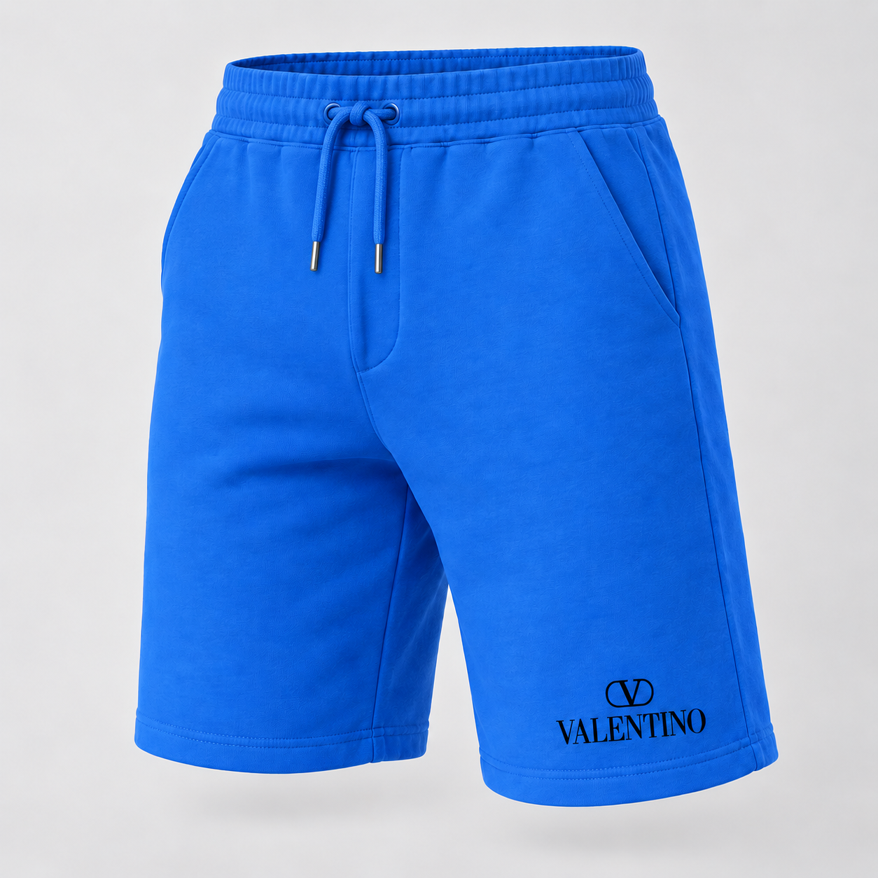 Men's Valentino Athletic Fleece Shorts | Color: Azure | View 5