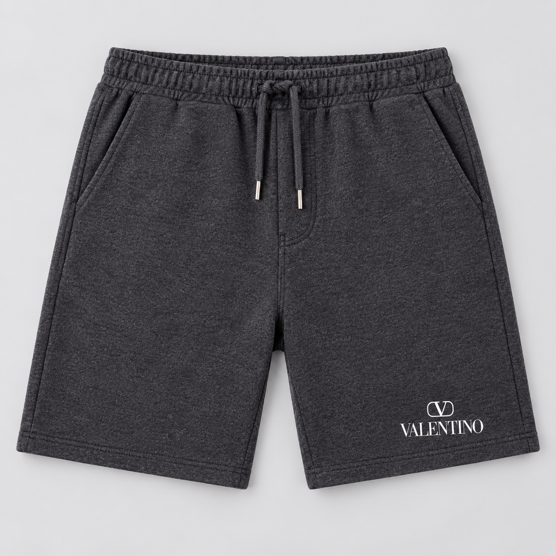Men's Valentino Athletic Fleece Shorts | Color: Dark Heather | View 1
