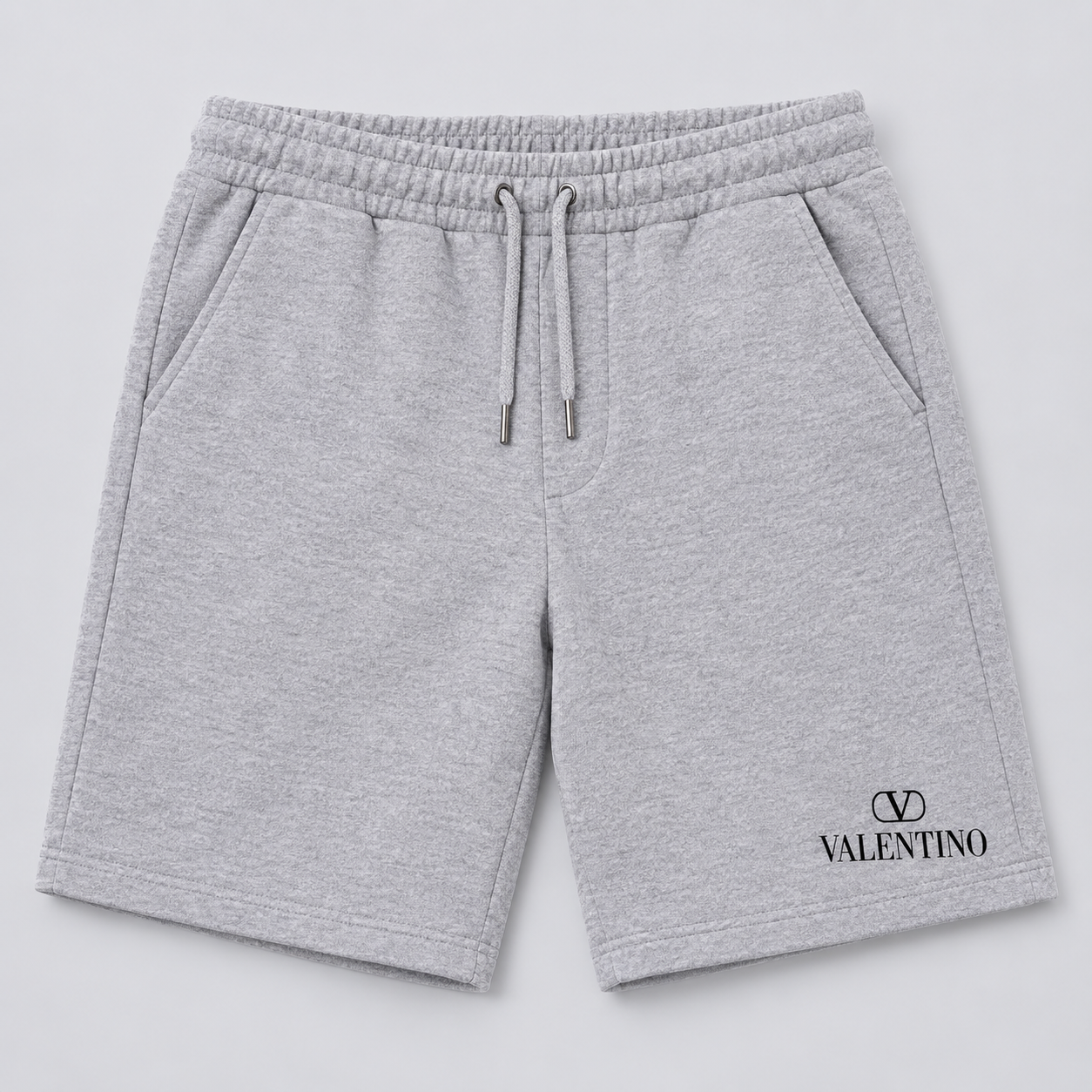 Men's Valentino Athletic Fleece Shorts | Color: Grey | View 1