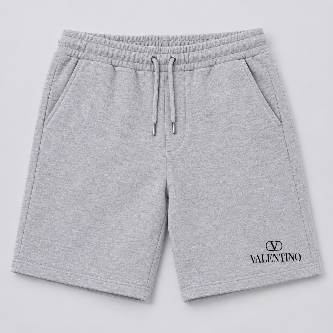 Men's Valentino Athletic Fleece Shorts | Color: Grey | View 1