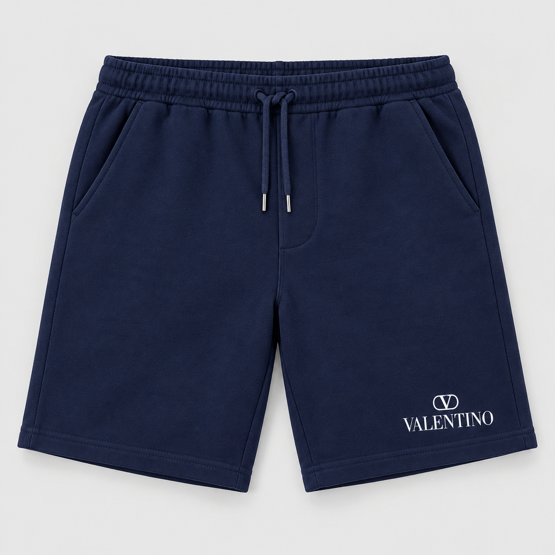 Men's Valentino Athletic Fleece Shorts | Color: Navy | View 1