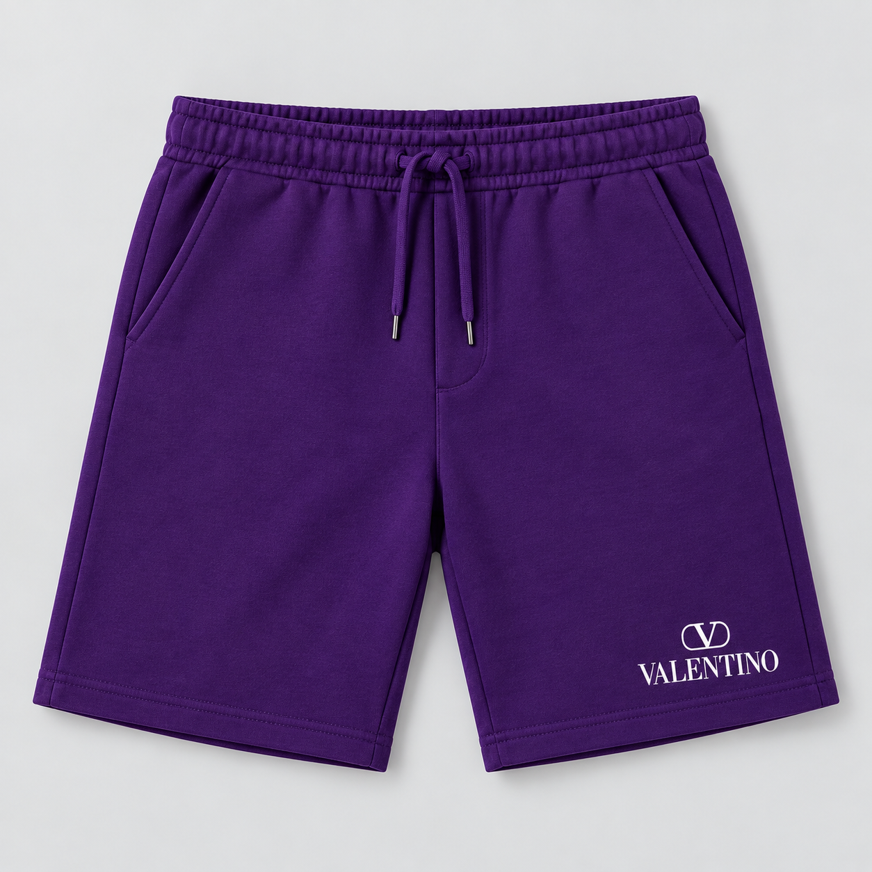 Men's Valentino Athletic Fleece Shorts | Color: Purple | View 1