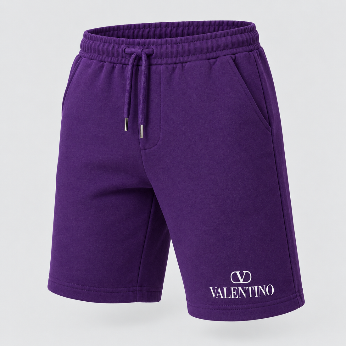 Men's Valentino Athletic Fleece Shorts | Color: Purple | View 5