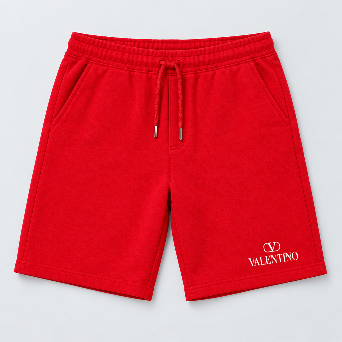 Men's Valentino Athletic Fleece Shorts | Color: Red | View 1