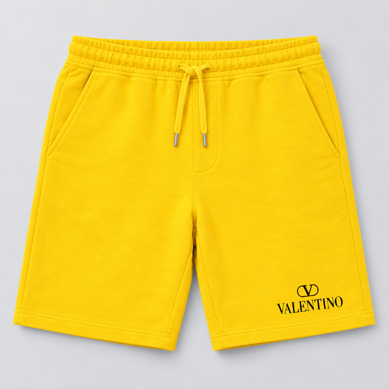 Men's Valentino Athletic Fleece Shorts | Color: Yellow | View 1
