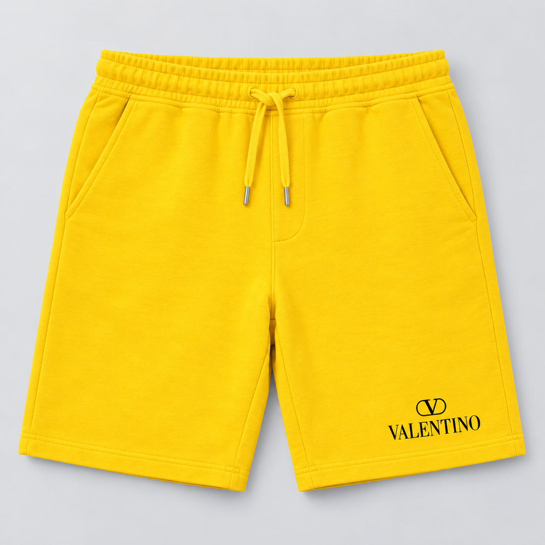 Men's Valentino Athletic Fleece Shorts | Color: Yellow | View 1