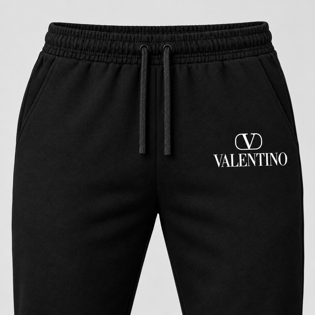 Men's Valentino Hoodie Joggers Set | Color: Black | View 2