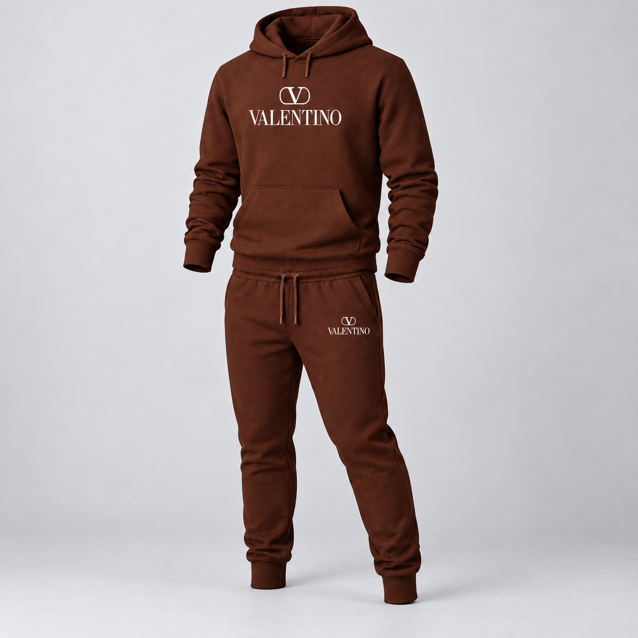 Men's Valentino Hoodie Joggers Set | Color: Brown | View 5