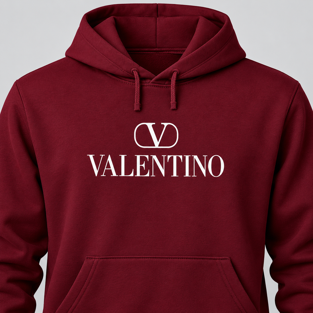 Men's Valentino Hoodie Joggers Set | Color: Burgundy | View 4