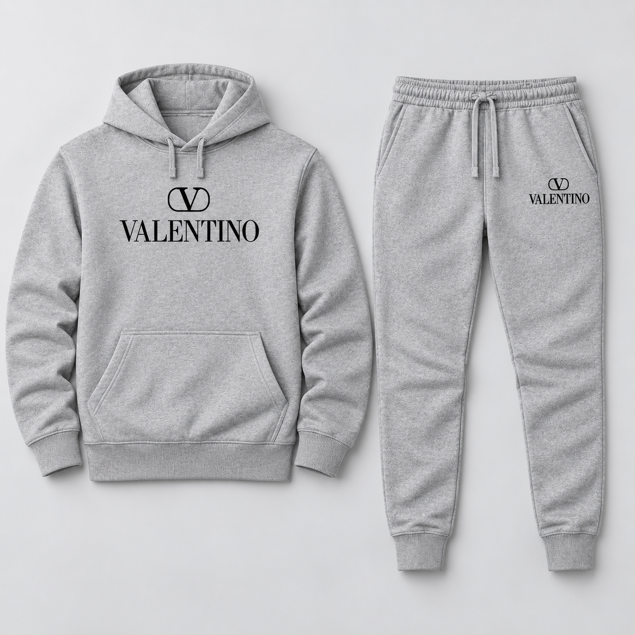 Men's Valentino Hoodie Joggers Set | Color: Grey | View 1