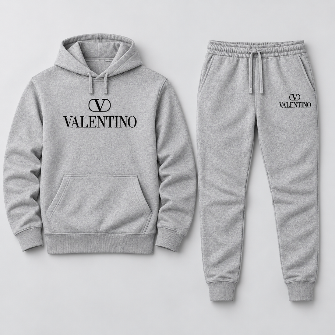 Men's Valentino Hoodie Joggers Set | Color: Grey | View 1