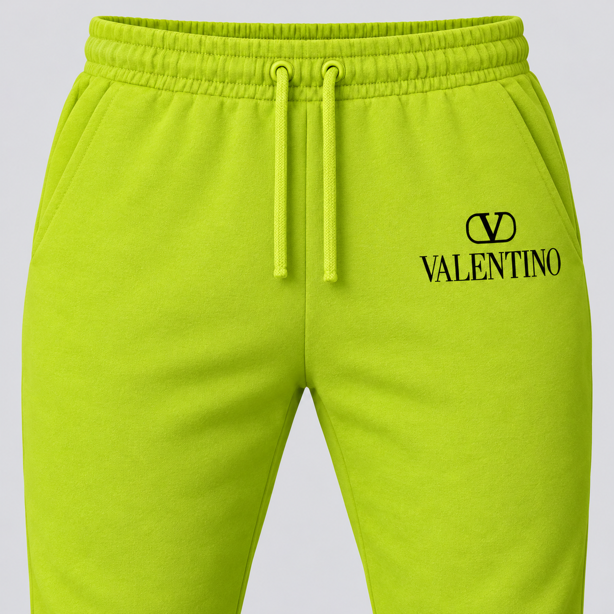 Men's Valentino Hoodie Joggers Set | Color: Lime Green | View 2