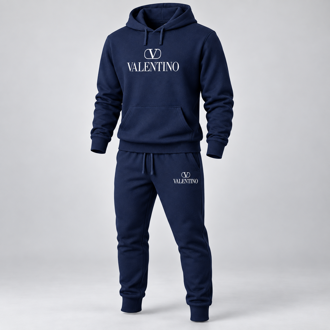 Men's Valentino Hoodie Joggers Set | Color: Navy | View 5
