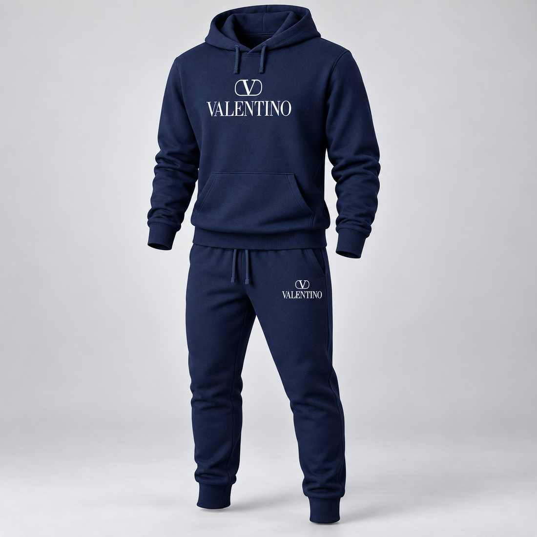 Men's Valentino Hoodie Joggers Set | Color: Navy | View 5