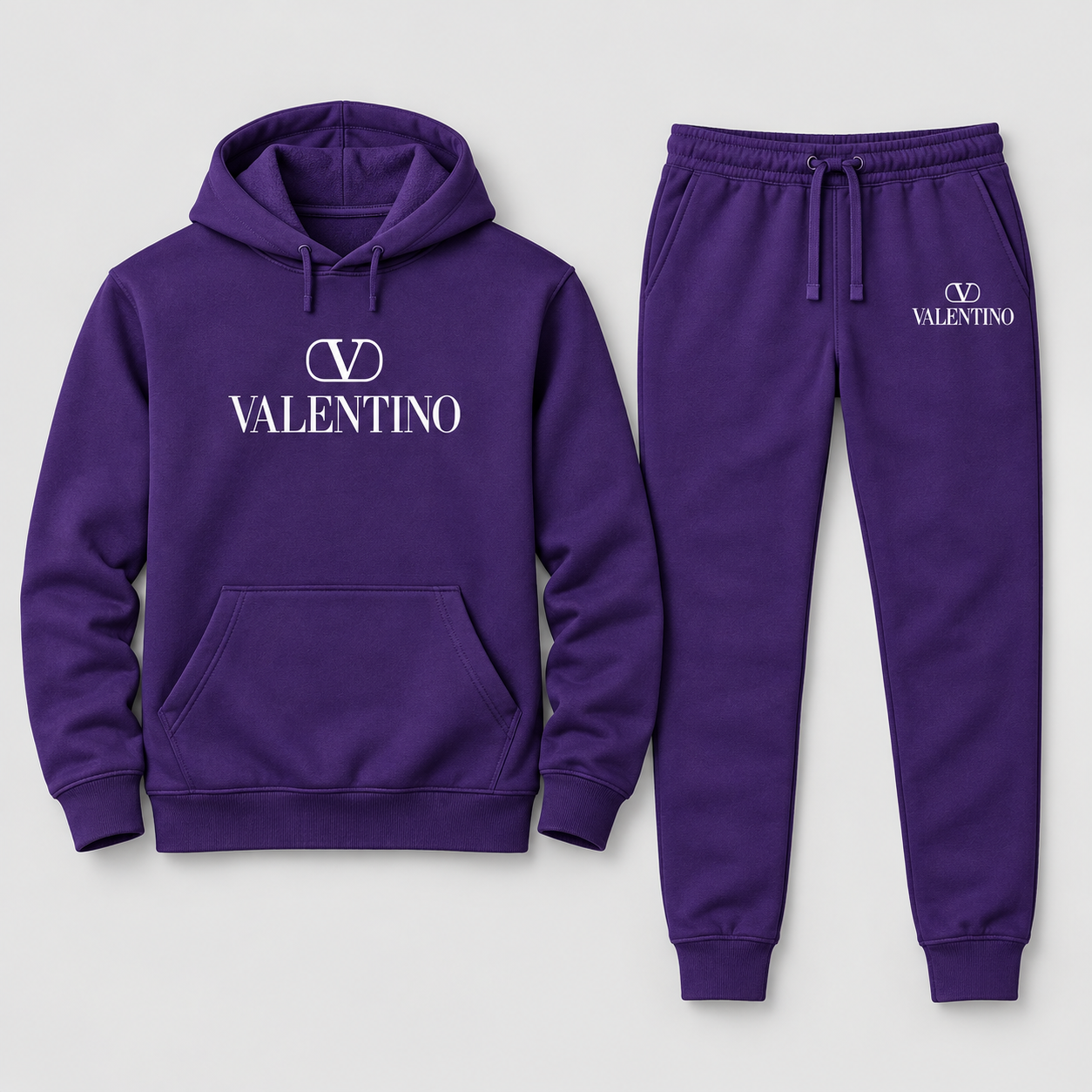Men's Valentino Hoodie Joggers Set | Color: Purple | View 1