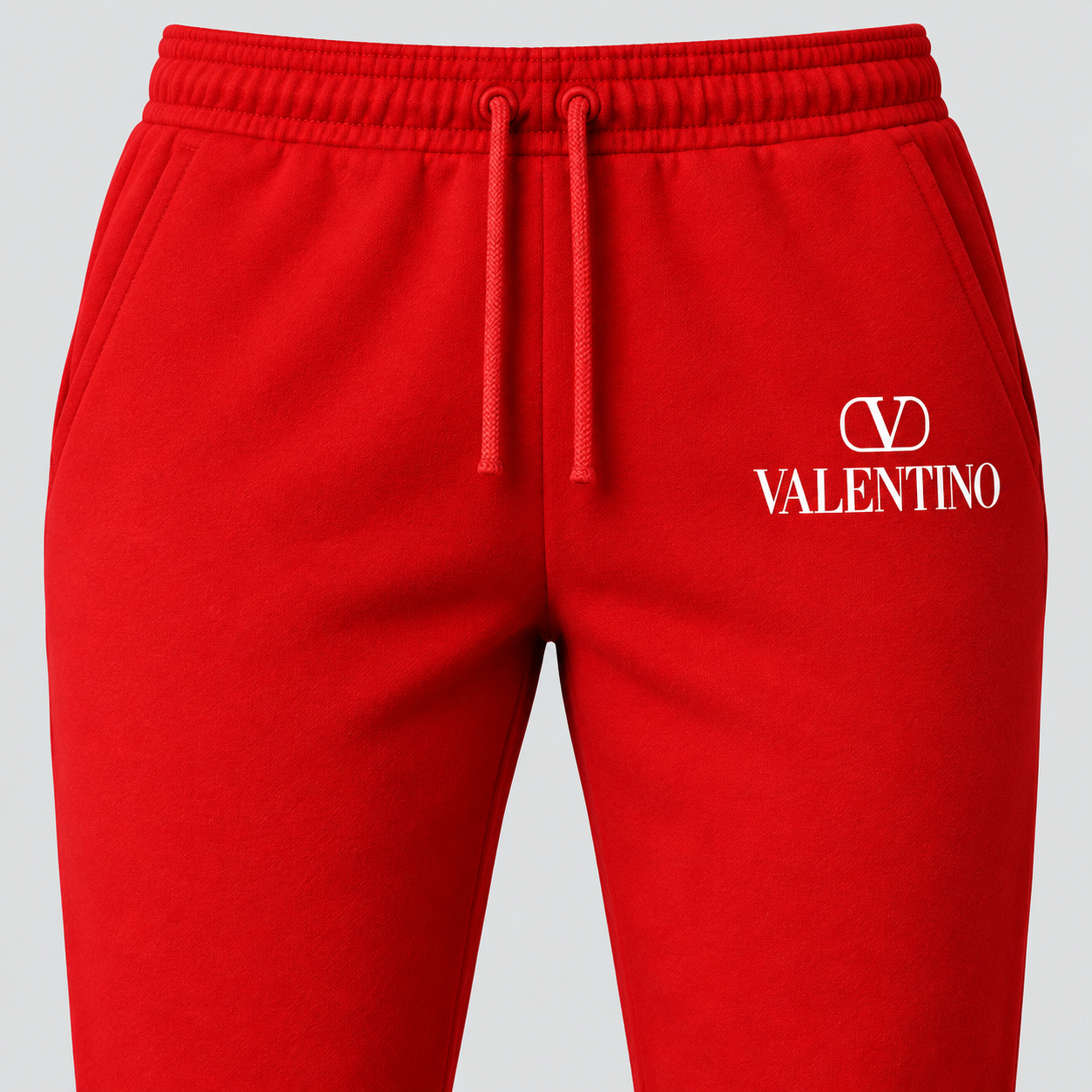 Men's Valentino Hoodie Joggers Set | Color: Red | View 2