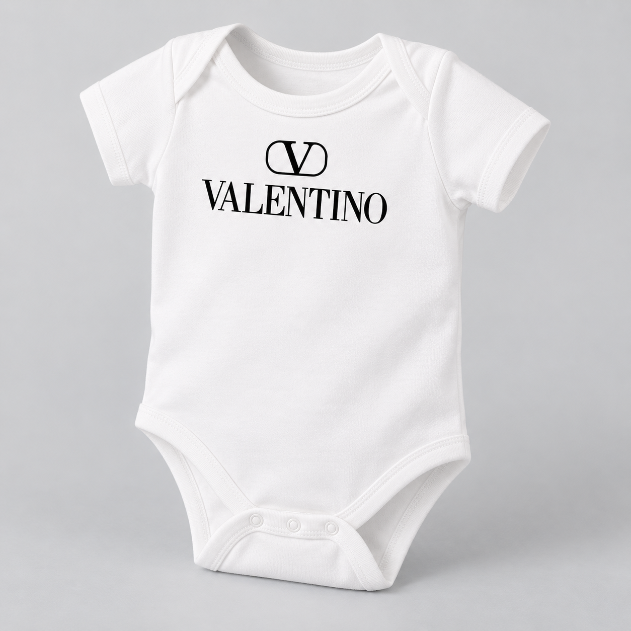 Valentino Baby Romper Onesie | Color: White | View 2