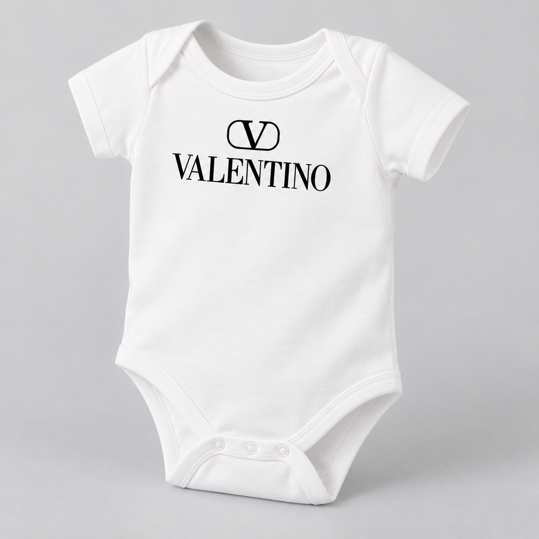 Valentino Baby Romper Onesie | Color: White | View 2