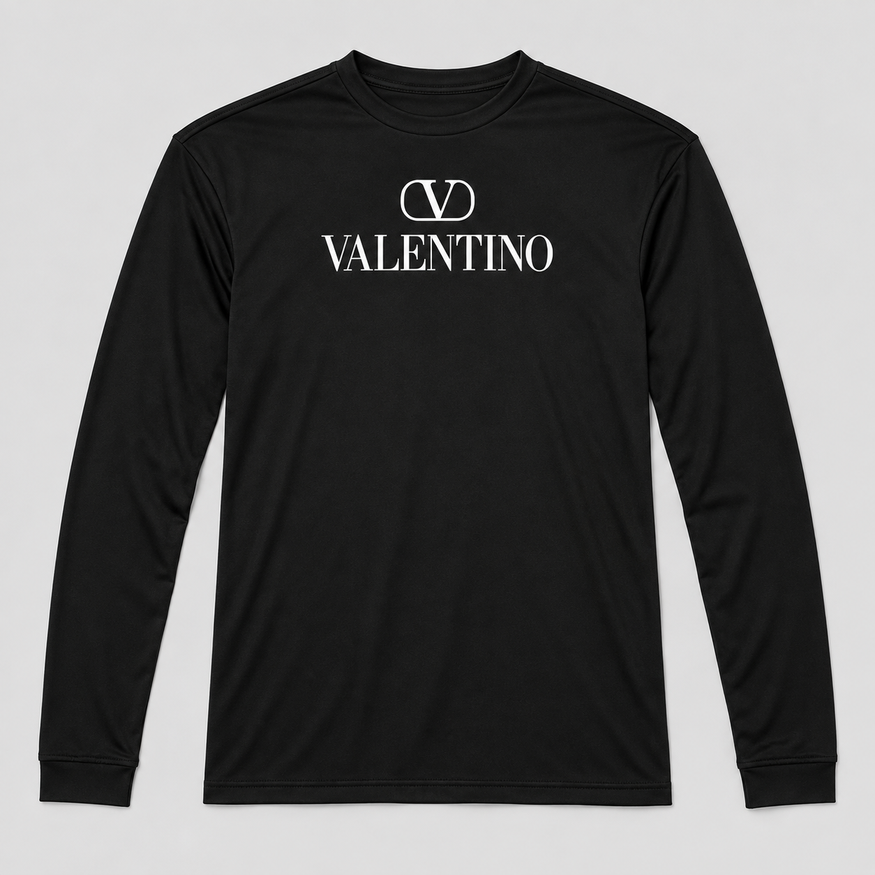 Men's Valentino Polyester Long Sleeve T-Shirt | Color: Black | View 1