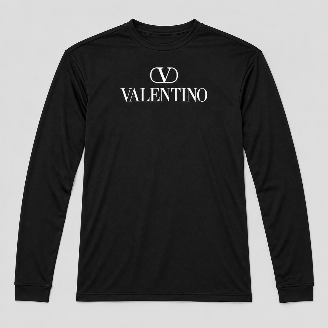 Men's Valentino Polyester Long Sleeve T-Shirt | Color: Black | View 1