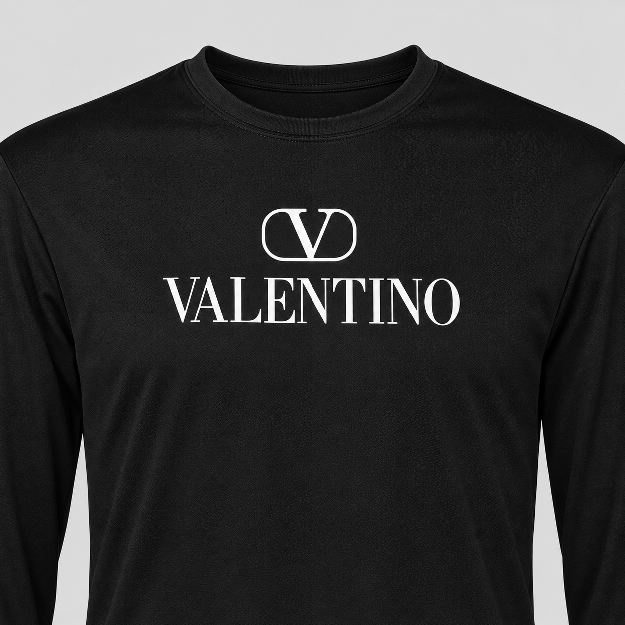 Men's Valentino Polyester Long Sleeve T-Shirt | Color: Black | View 4