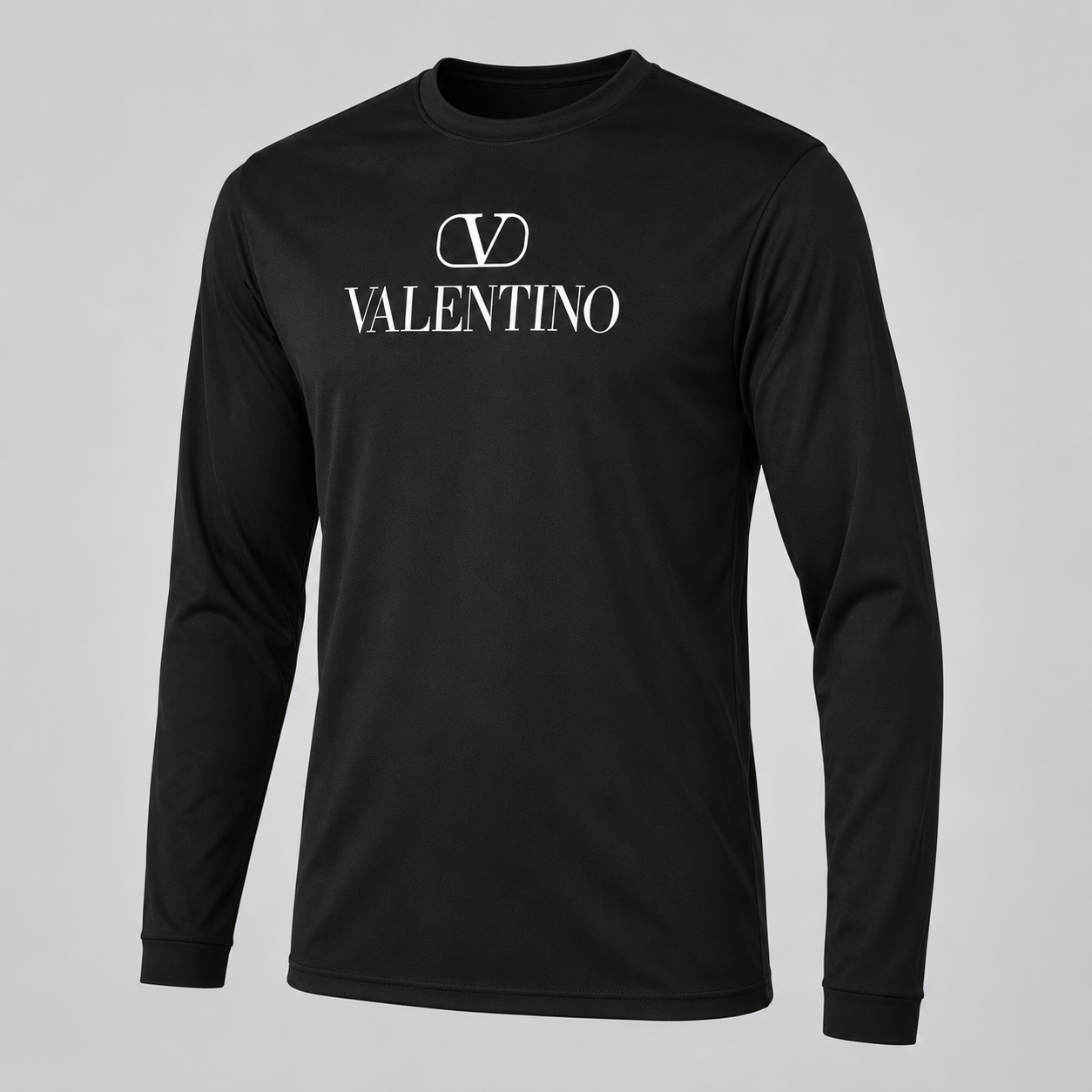 Men's Valentino Polyester Long Sleeve T-Shirt | Color: Black | View 5