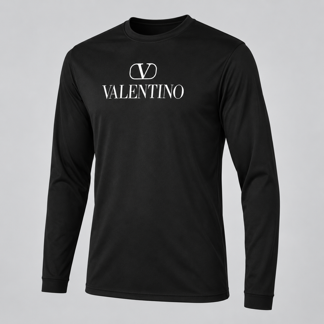 Men's Valentino Polyester Long Sleeve T-Shirt | Color: Black | View 5