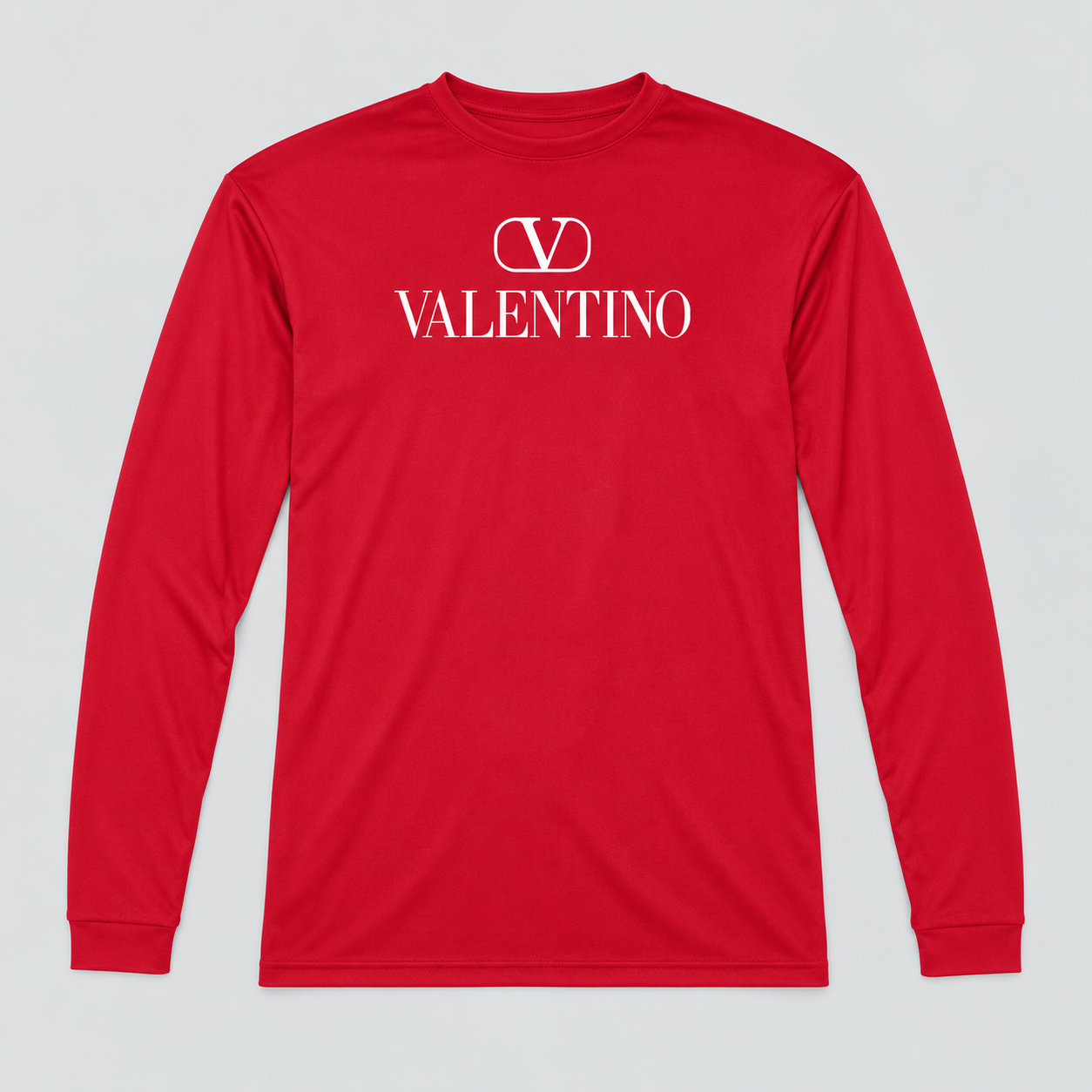 Men's Valentino Polyester Long Sleeve T-Shirt | Color: Red | View 1